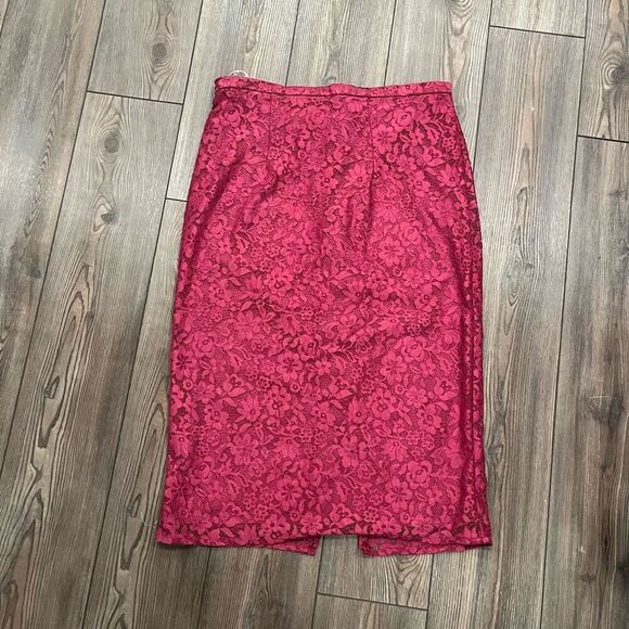Azazie Skirt Women's Size A16 Pink Lace100% Polyester Floral Back - Picture 2 of 8